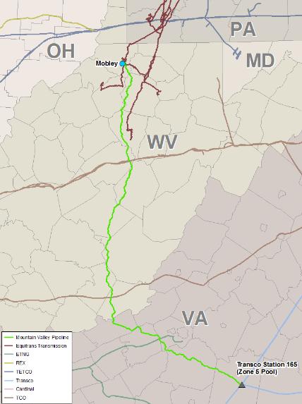 EQT Midstream Partners Mountain Valley Pipeline connects supply hub to southeast power generation markets JV with NextEra, ConEd, WGL, RGC Resources 45.