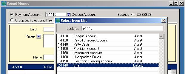 Introduction to MYOB 15 Enter transactions individually Alternatively you can use the Spend Money function to enter Credit Card transactions