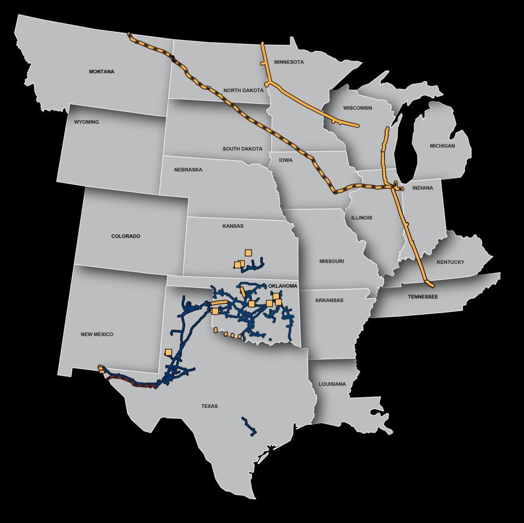 NATURAL GAS PIPELINES ASSET OVERVIEW Predominantly fee-based income 92% of transportation capacity contracted under firm demand-based rates in 2015 83% of contracted system transportation capacity