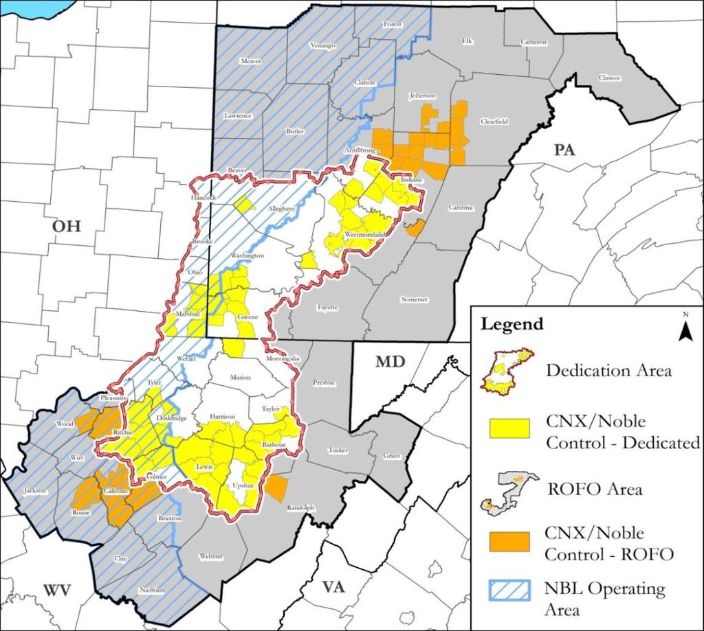 Sponsors Hold Strategically Advantaged Position in Marcellus Core Sponsors Hold Over 690,000 Net Acres in the Cost-advantaged and Prolific Area of the Marcellus Sponsors 50/50 upstream joint venture