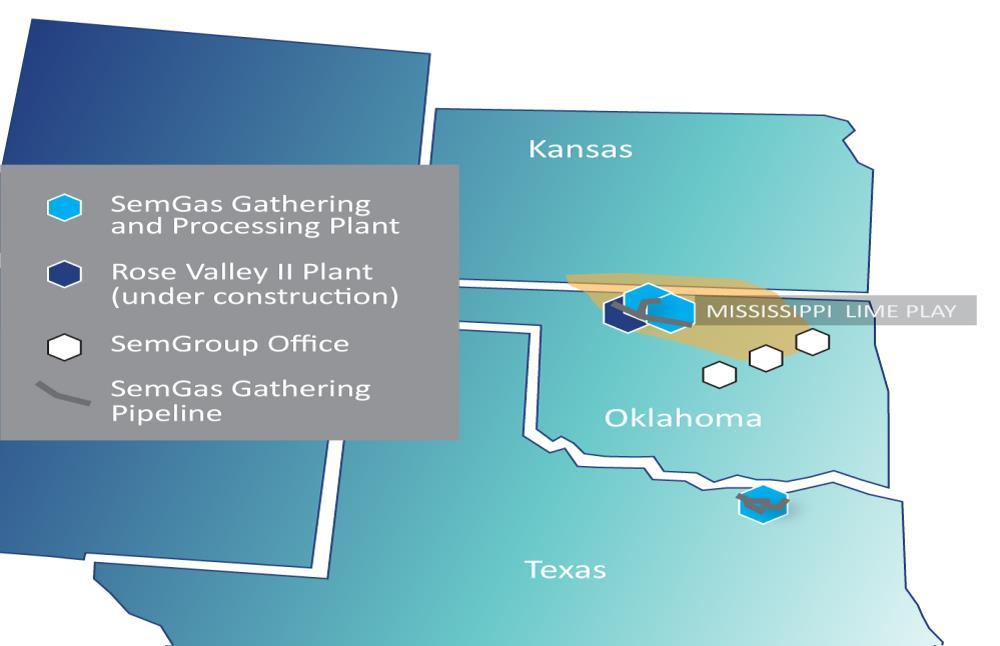 SemGas Natural Gas Business SemGas Areas of Operation Northern Oklahoma Average Processed Volume (mmcf/d) 600 550 500 450 400 350 300 250 200 150 100 50 156.9 167.7 251.4 315.9 355.9 369.0 384.2 368.