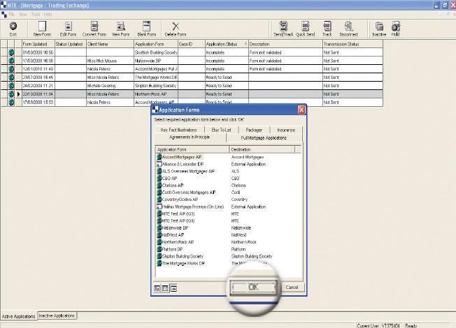 Selecting and completing application forms using MTE. Selecting an application Having logged in to MTE via Trigold Prospector, you will see a row of buttons at the top of the screen.