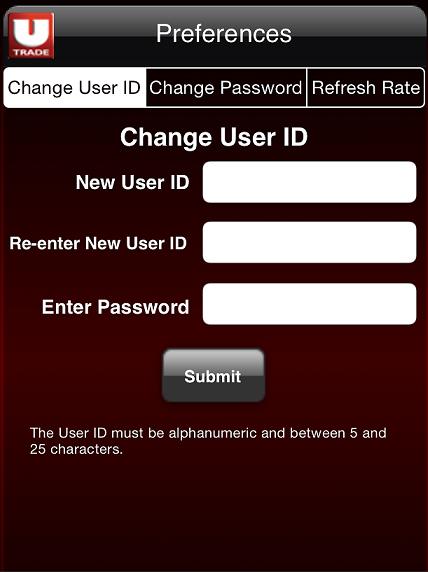 Change User ID To access Change User ID a. Select Preferences from the Main Menu b.
