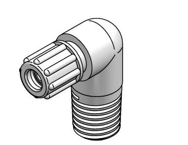 Male Elbow Connector with G - SPECIFICTIONS x = depends on material Material L1 L3 80.x1605 DN4/6- G1/8 - xx 8 12 25 80.x1610 DN4/6- G1/4 - xx 8 15 27 80.x1615 DN4/6- G3/8 - xx 12 15 29 80.