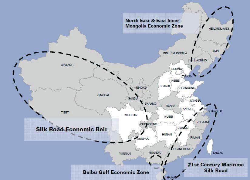 Concentrating on the above five roads, B&R will utilize global logistic corridors, core cities and key ports in order to increase the degree of cooperation across the participating countries,