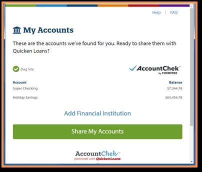 When Share My Accounts is clicked first, and additional assets are needed, the tracking item will move to We re Working On It, and the Client can go back to Find My Assets For
