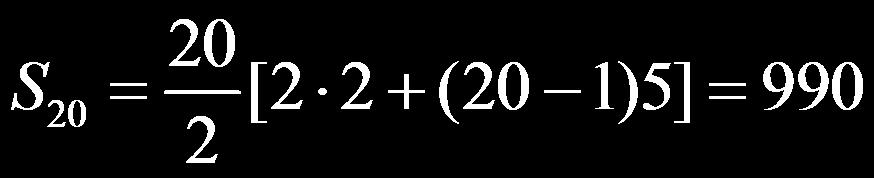 4.4 Arithmetic and Geometric Progressions 20 S20 [2 2 (20 1)5] 990 2 S