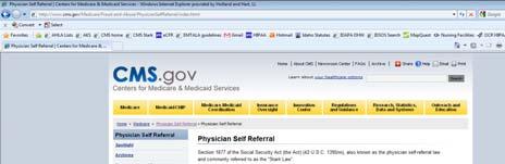 http://www.cms.gov/medicare/fraud-and- Abuse/PhysicianSelfReferral/index.