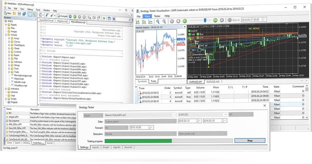 ALGORITHMIC TRADING Let trading robots analyze the market and trade for you.