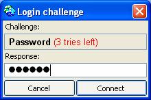 This will then produce a response to type into the Response field of the Login Challenge window. Please note that you have a maximum of three attempts to enter a correct response code.