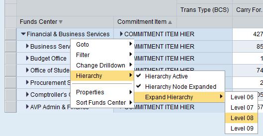 to expand detail on individual items instead this applies to both columns and rows Indicates open node Indicates fully expanded characteristic Can turn