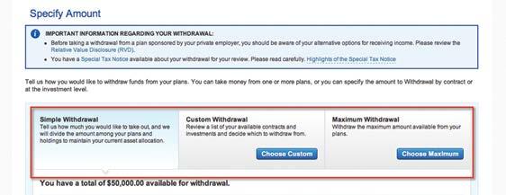 Step 4: Specify your withdrawal amount.