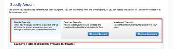 Step 3: Choose Direct Transfer from the list of available withdrawal options. Step 4: Specify your transfer amount.