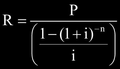the amount F, present value P of