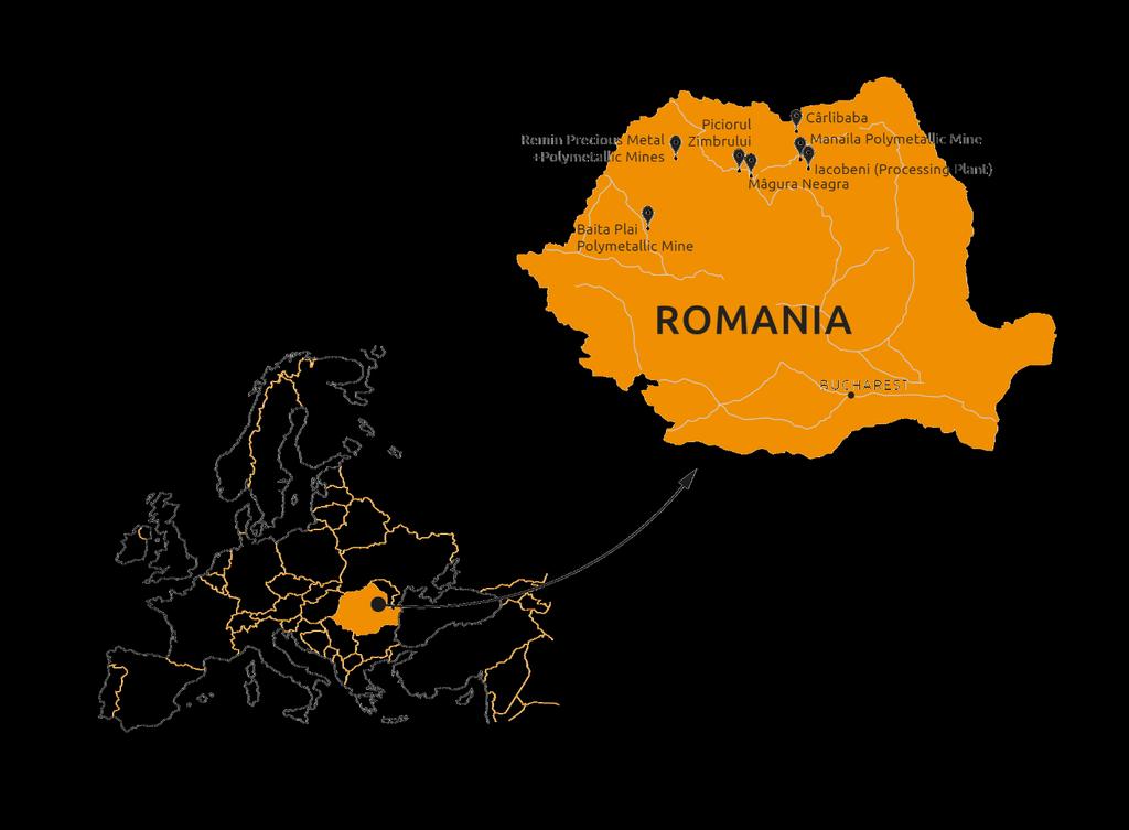 ROMANIA Helping to unlock the exceptional mineral potential of Romania through the recommissioning of mines and appraisal of expansion opportunities Vast has been active in Romania since 214 Vast has