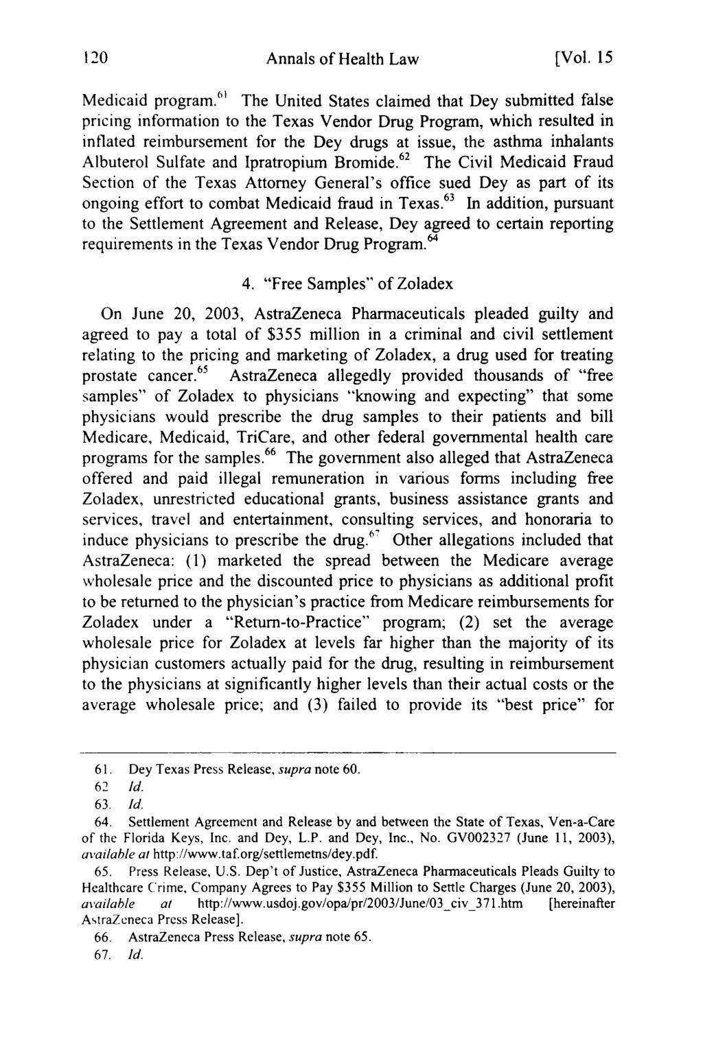 Annals of Health Law, Vol. 15 [2006], Iss. 1, Art. 6 Annals of Health Law [Vol. 15 Medicaid program.