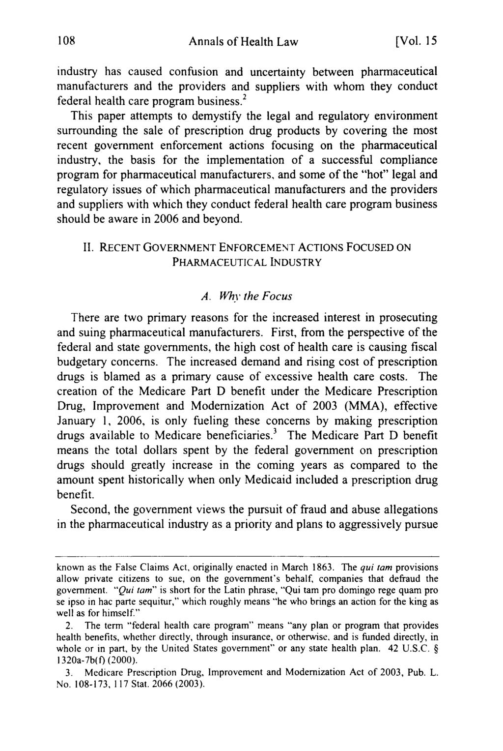 Annals of Health Law, Vol. 15 [2006], Iss. 1, Art. 6 Annals of Health Law [Vol.