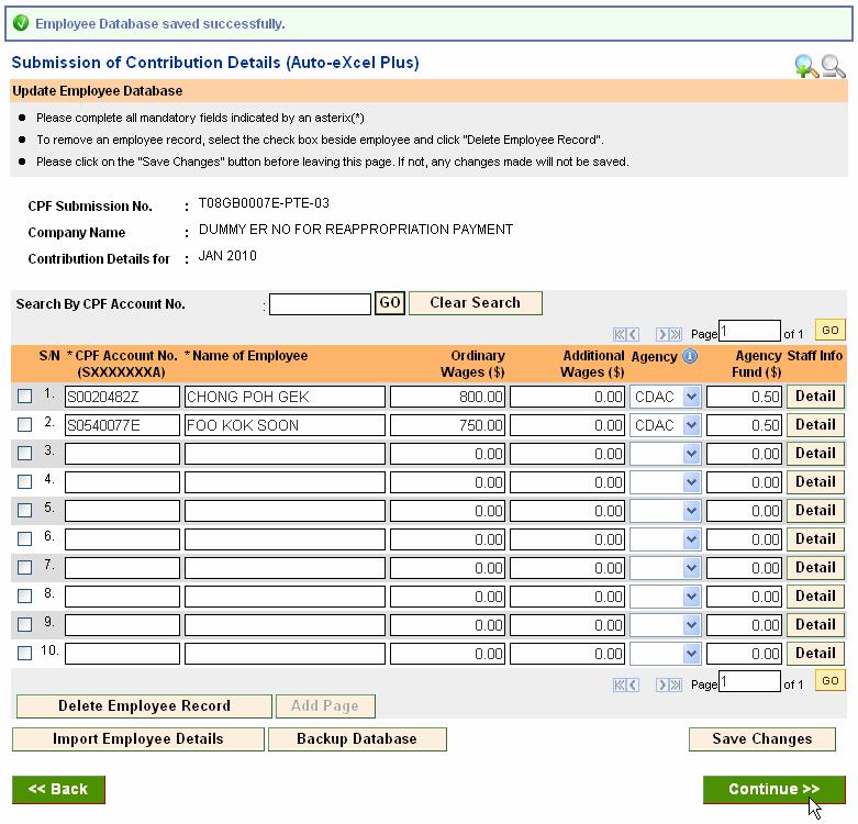 Figure 12: Select Date left Employment j) Repeat steps a) to i) for each employee. k) Once all employee records have been created, click on Save Changes.