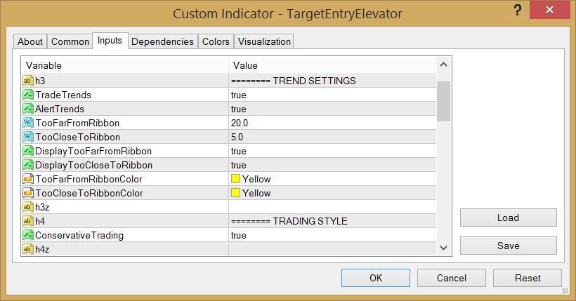 The first sections in the Inputs tab after the authentication, are Trend Settings and Trading Style. Leave Trade Trends as the default true.
