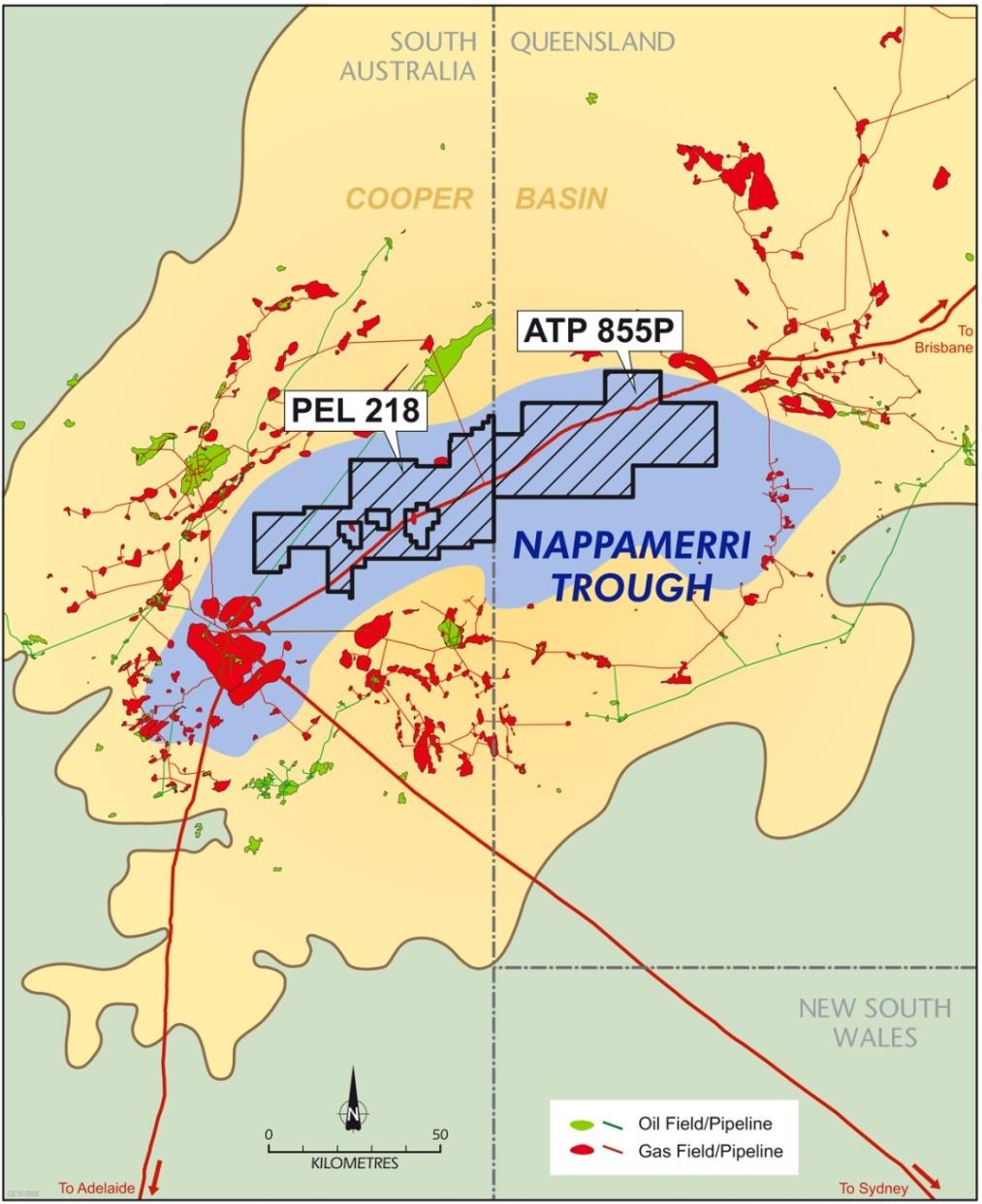 Nappamerri Trough Potential gas in place greater than 200 Tcf Extensive and thick shale packages Similar properties to the best US shale plays Nappamerri Trough total area ~ 10,000 km 2 (~