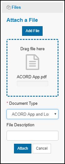 Once you have completed either of the above options, select the Document Type from the drop down list.