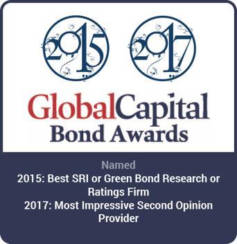 verification of their frameworks. Global Capital named Sustainalytics the Most Impressive Second Party Opinion Provider in 2017.