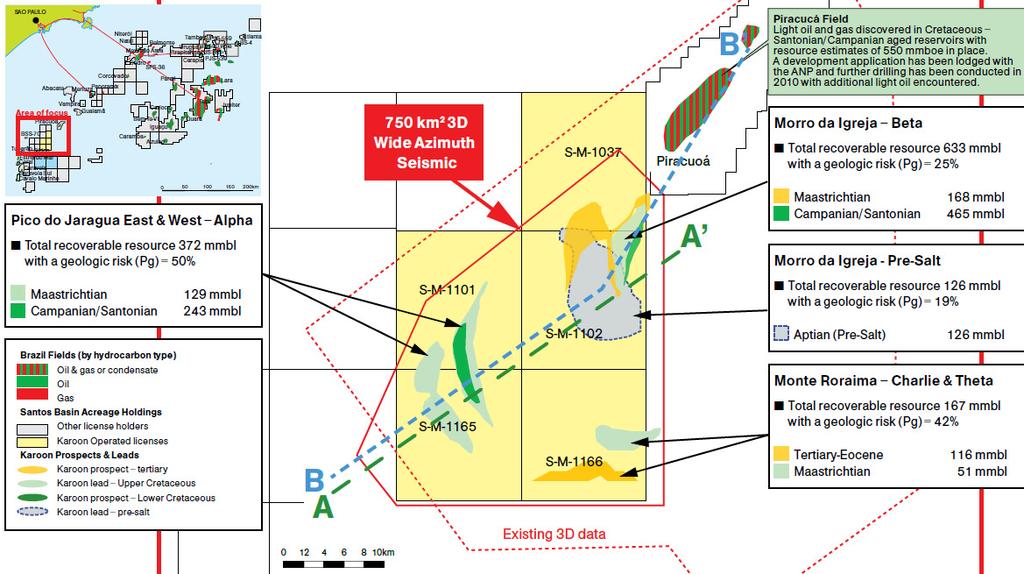 Karoon has a 100% working interest and is the operator of its Santos Basin Blocks 1037, 1101, 1102, 1165 and 1166.