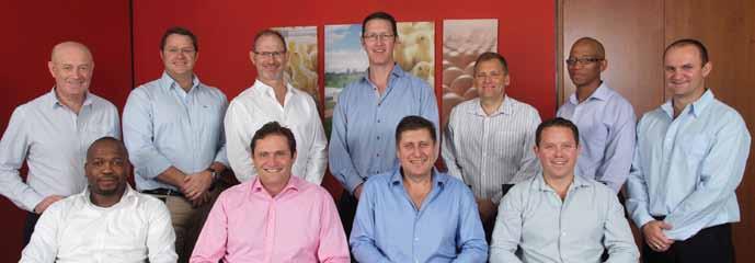 Rainbow executive management Back row from left to right: SB Heath, DS Milne, WA de Wet, JB Livesey, TJ Harding, DB Mavume and PD Cruickshank Front row from left to right: W Molokomme, DS Pitman, M