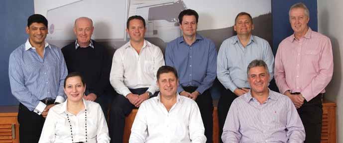 Vector executive management Back row from left to right: S Pillay, SB Heath, RH Field, PE Gibbons, TJ Harding and BM Mackenzie Front row from left to right: I Gravett-Hultzer, M Dally and CD Creed CD