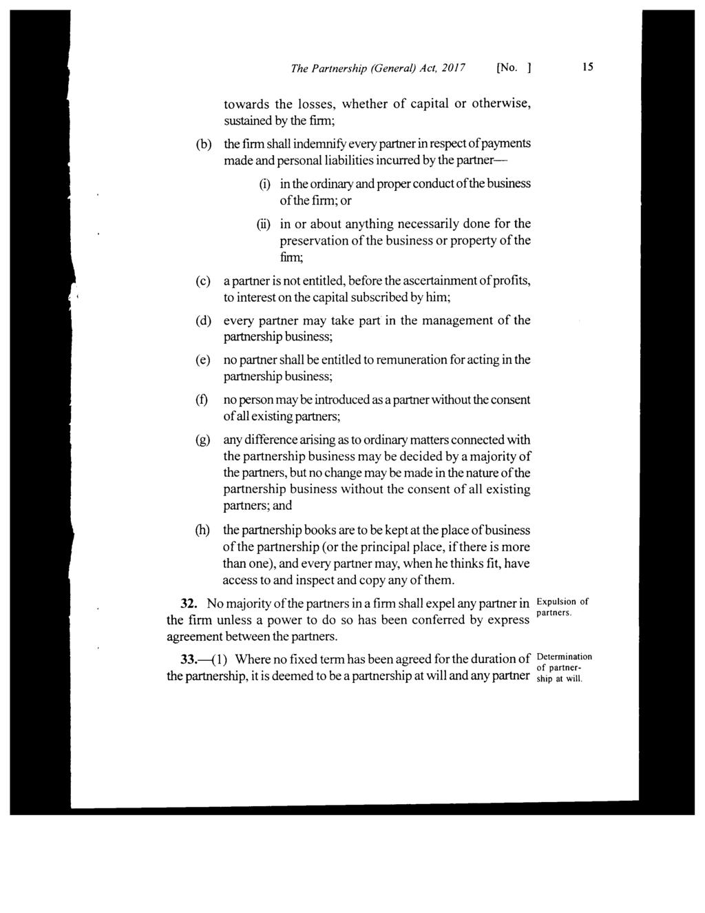 The Partnership (General) Act, 20 I 7 [No.