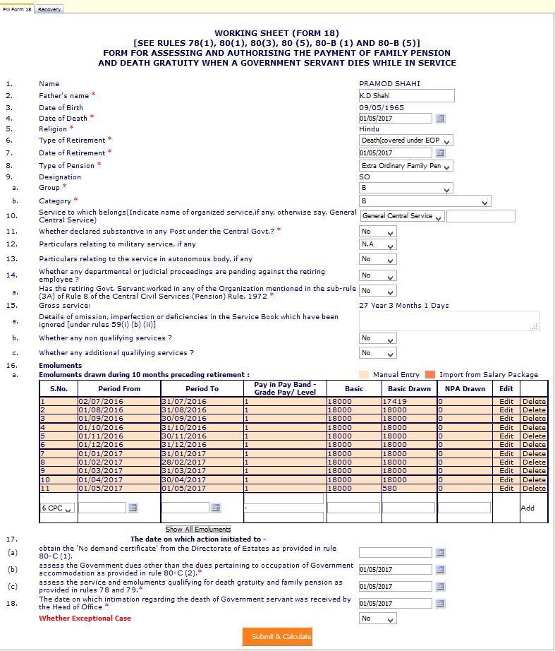 Fill Form 18 42 FILL FORM 18 Step 42: Click on Fill Form 18 tab