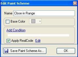 Creating a simple RealCode Paint Brush will paint stocks based on where they close in the range.