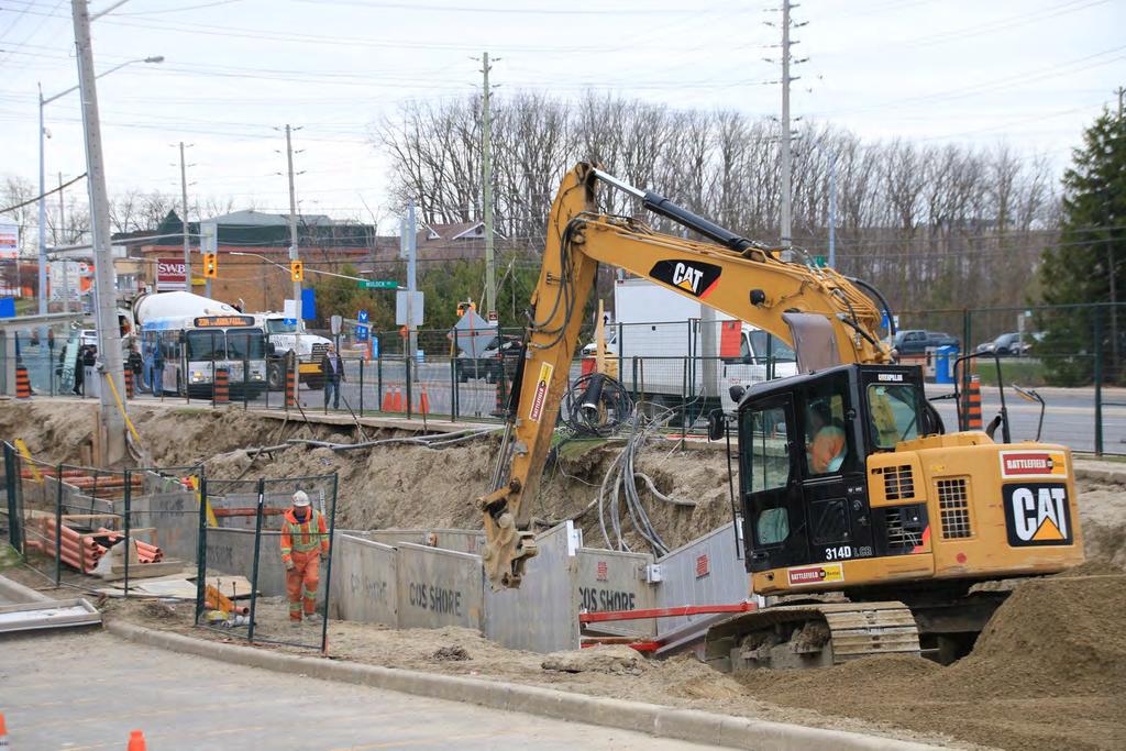 Yonge Street Rapidway Utility work is ongoing gas main work completed in