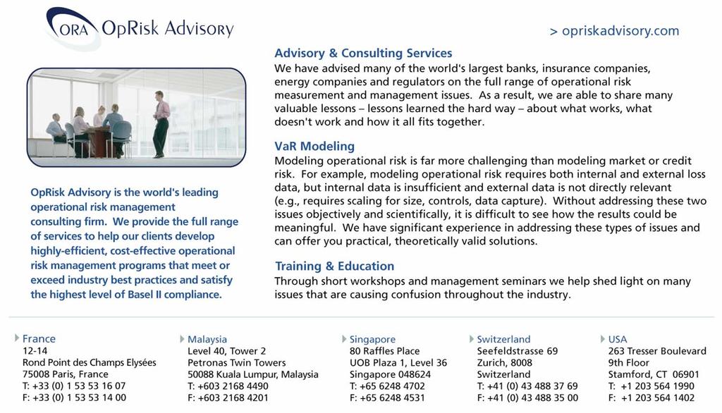 OpRisk Advisory Company Profile Copyright