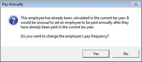 Pay Annually A Pay Annually indicator is now available in Employee Details.
