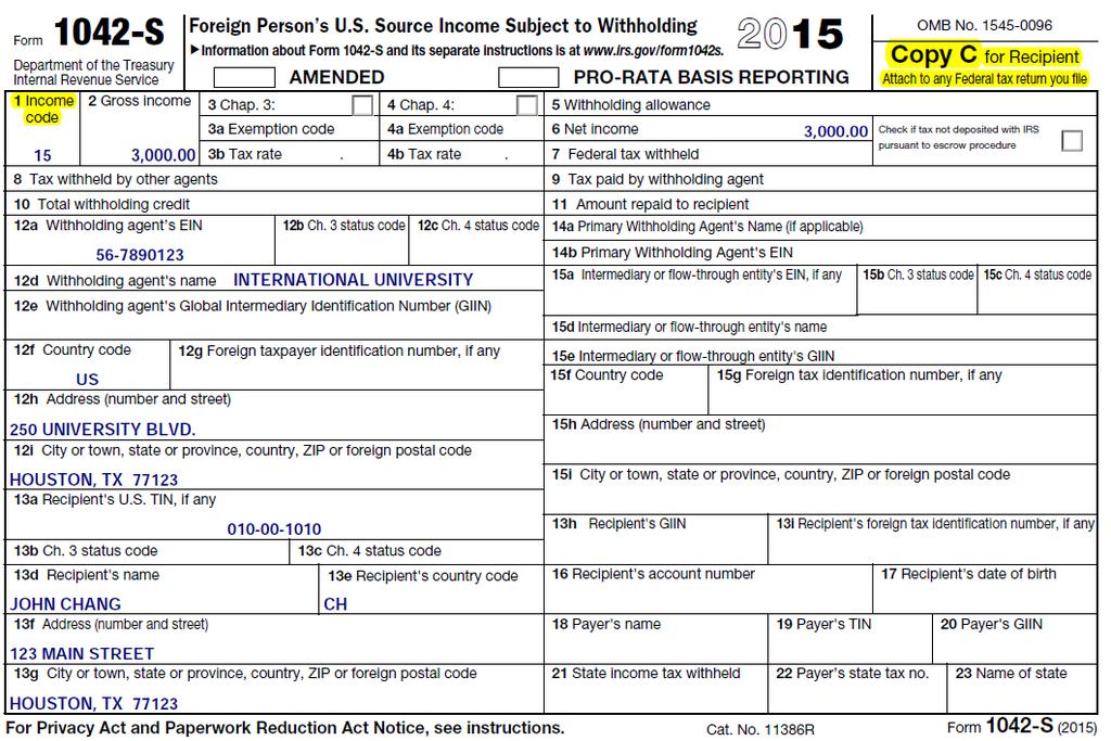 Form 1042-S: