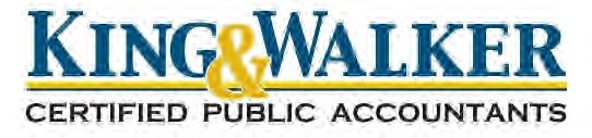 Members: 2803 W. Busch Blvd Ste 106 Florida Institute of CPAs Tampa, FL 33618 American Institute of CPAs office (813) 892-4274 fax (813) 932-1913 Government Audit Quality Center www.kingandwalker.