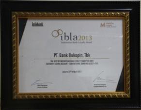 Award 2013 Indonesian Bank Loyalty Index (IBLI) Awarded for Saving