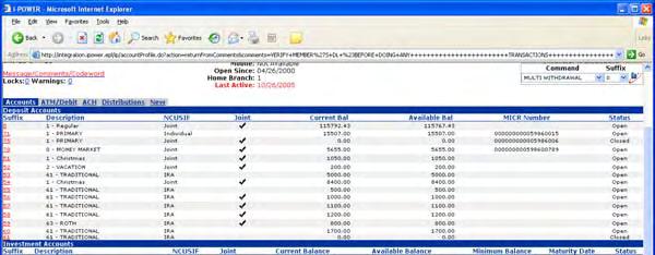 Student Loan The Account Profile screen displays: (1) Click on the consumer loan Suffix # drop-down list and select