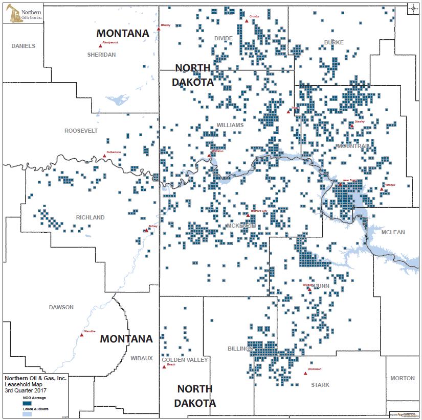 Position: 145,749 net acres (1) Large net well inventory 86% held, 87% held in North Dakota (1) Production: 3Q 2017 averaged 15,321 BOE/d, 84% crude 222.3 net producing wells (3,143 gross) (1) 18.