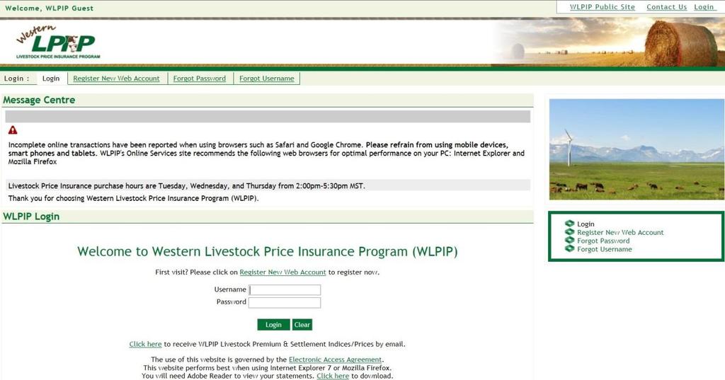 B. Accessing the WLPIP Website 1. Open your internet browser and type https://mywlpip.wlpip.ca into the address bar.