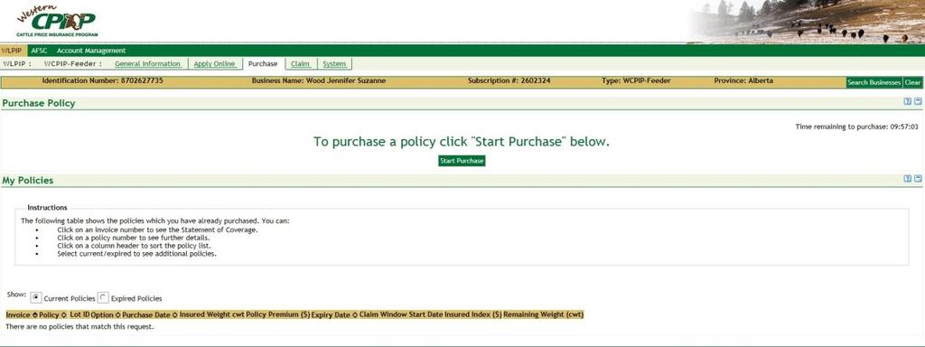 How to Purchase a Policy 1. Login to the WLPIP web page at https://mywlpip.