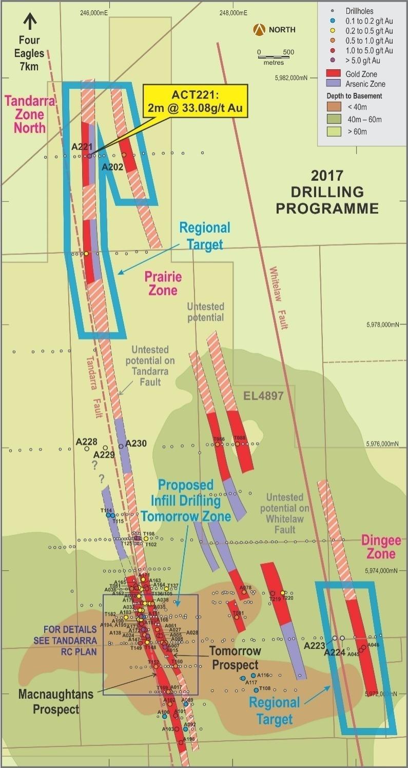 2017 Tandarra Drilling Plan Follow-up Aircore reconnaissance drilling: Tandarra North Dingee
