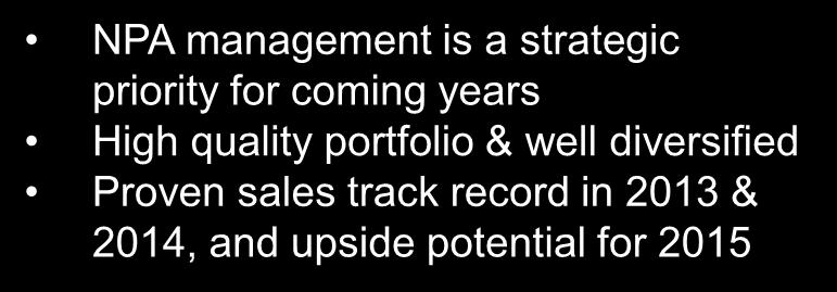 priority for coming years High quality portfolio &