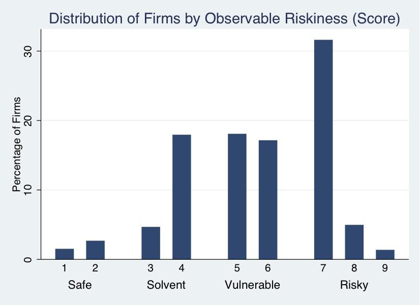 Firms Observable Riskiness Score is an indicator of the risk profile of each firm, computed annually using a