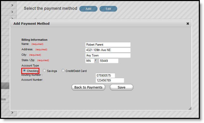 Managing Payment Information Online Payment functionality allows the ability to register, modify and delete payment methods.