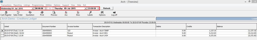 Reports Various reports are available in the Arch Tree Arch Tree > Accounting