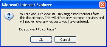 Clear IBS Suggested Request Information