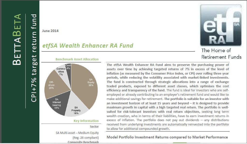 etfsa RA Fund Wealth Enhancer Fact Sheet http://www.