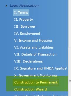 Title to lot If the borrowers have title prior to application select YES: 1. You must complete the 1003 Assets and Liabilities screen.